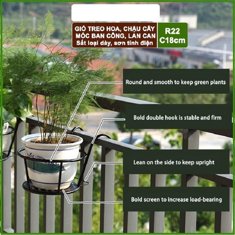 Giỏ treo ban công sắt hoa cây