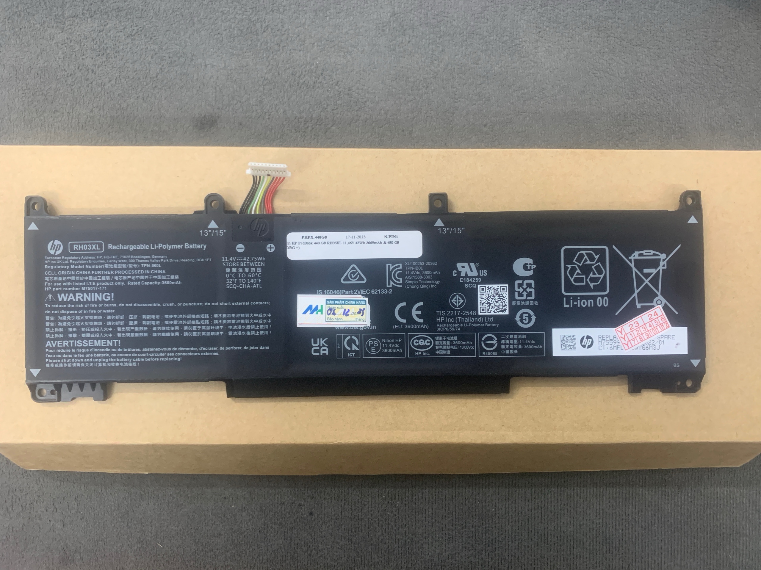 Pin dành cho Laptop HP Probook 430 440 455 450 G9 hàng nhập khẩu