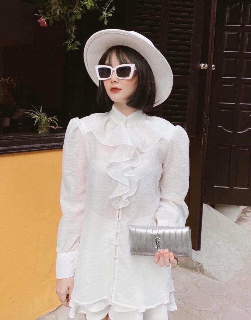 Kính xinh, Kính râm Mắt vuông nhựa trắng ulzzang + tặng Tuavit Kính xinh mini tiện lợi