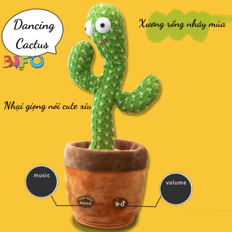 Đồ chơi nhồi bông xương rồng nhảy múa uốn lượn Dancing Cactus phát ra âm thanh vui nhộn biết nhại tiếng