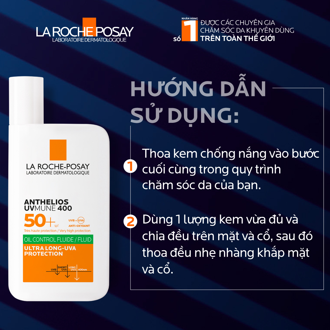 Sữa chống nắng dành cho da dầu mụn La Roche-Posay Anthelios UVMUNE400 Oil Control Fluid 50ml