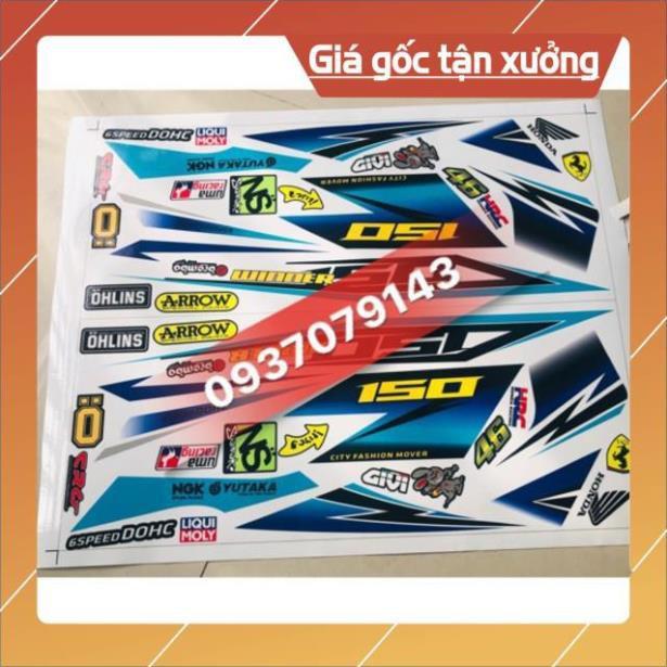 Tem rời winner dán xe trắng tem 3 lớp ko bay màu