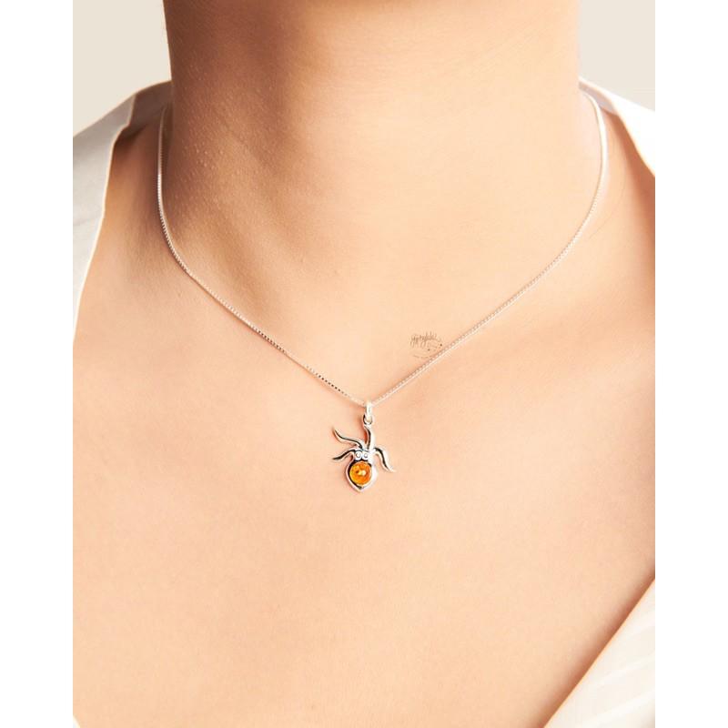 Mặt dây chuyền hình động vật đá Hổ phách SP003262 Gypsy.lala