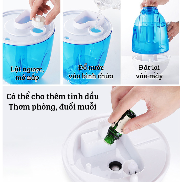 (MẪU MỚI)Máy phun sương tạo độ ẩm 4 lít Connie J205 làm mát phòng tránh khô da cho phòng điều hòa