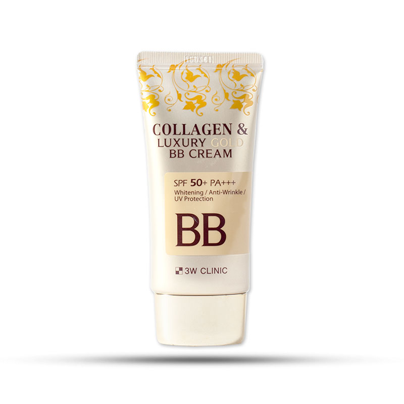 Kem nền trang điểm 3 trong 1 3W Clinic Collagen & Luxury Gold BB Cream SPF50+ PA+++ 50ml