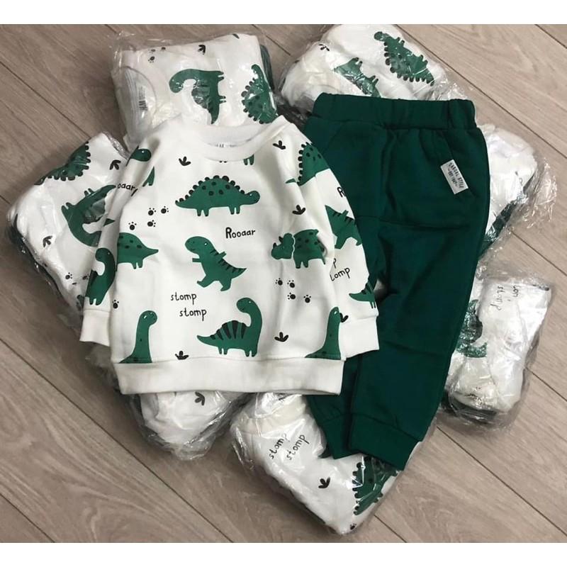 Set bộ nỉ khủng long cho bé trai