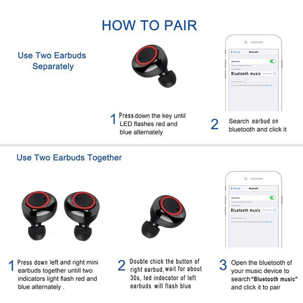 Tai Nghe Nhét Tai Tws Kết Nối Bluetooth 5.0 Có Micro Và Phụ Kiện