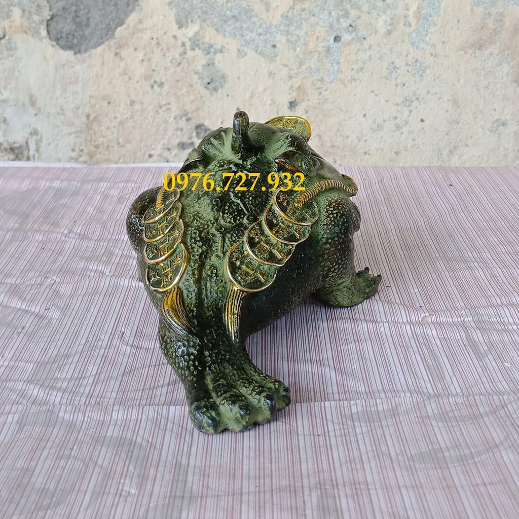 Cóc 3 chân dài 18cm, thiềm thừ ngậm tiền phong thuỷ, bán cóc 3 chân bằng đồng