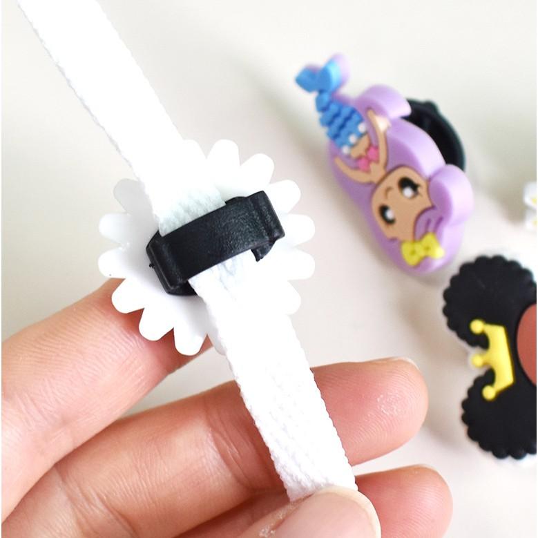 Chuyên Charm * Chốt nhựa gắn charm làm Jibbitz trang trí dây giày, các mẫu khóa zipper