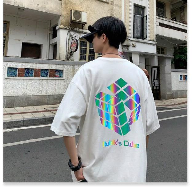 ÁO THUN NAM NỮ FORM RỘNG TAY LỠ IN HÌNH RUBIK PHẢN QUANG 7 MÀU UNISEX SIÊU ĐẸP MẪU MỚI NHẤT HIỆN NAY,PHONG CÁCH CÁ TÍNH NĂNG ĐỘNG-JINS STORE