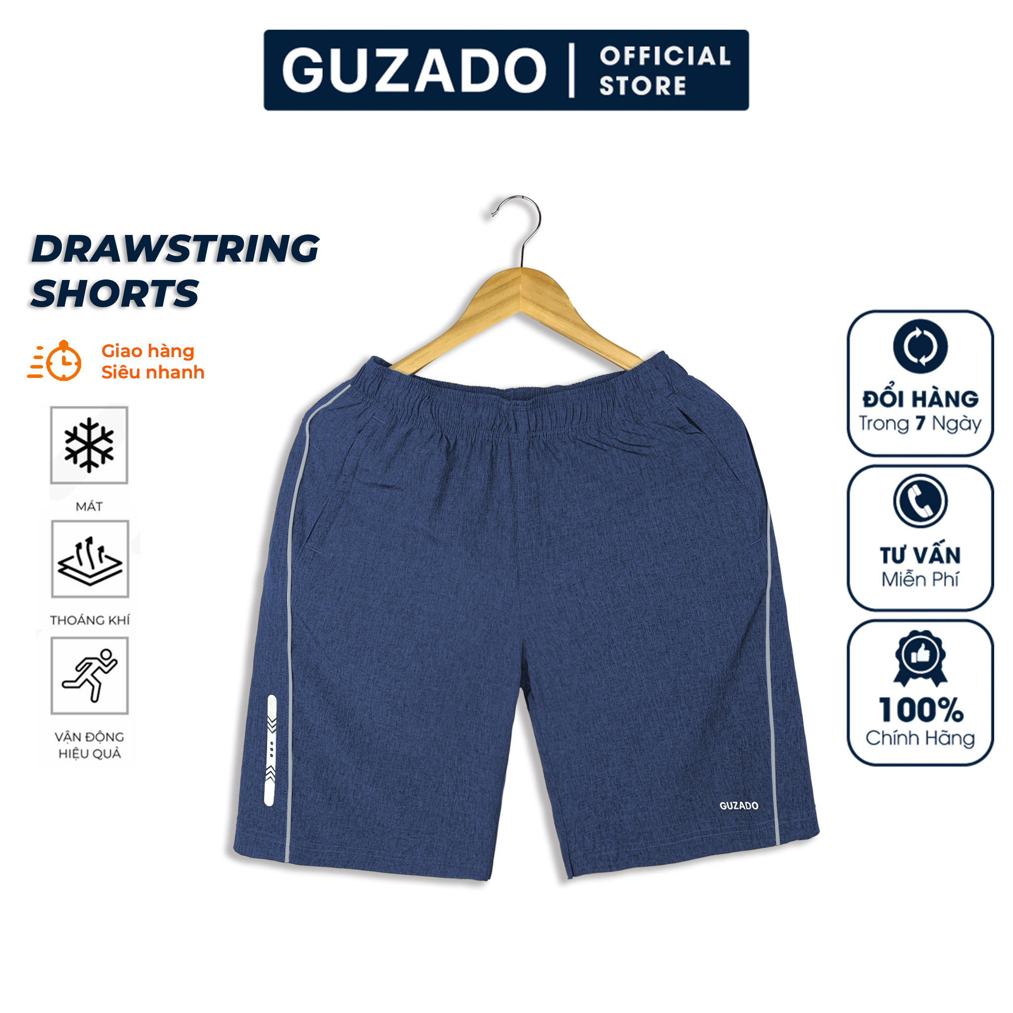 FREE SHIP Quần đùi nam GUZADO (GSR06), Quần short nam mới Không Nhăn không Nhàu, Phong Cách năng động, Form Regular Fit, sản phẩm chất lượng cao