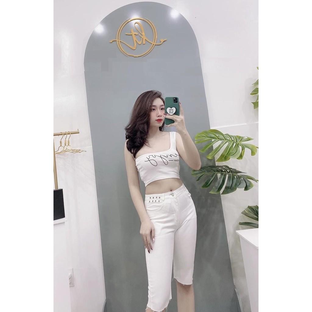 ÁO BA LỖ LỆCH VAI MỘT TAY CROPTOP NGẮN NỮ ÔM BODY HOT GIRL HÀN QUỐC SWAG CHẤT 78