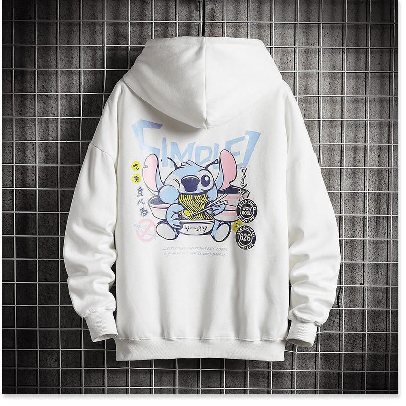 Áo Hoodie Nỉ Ngoại Unisex in Hình Thỏ Ăn Mỳ Tôm Siêu CUTE