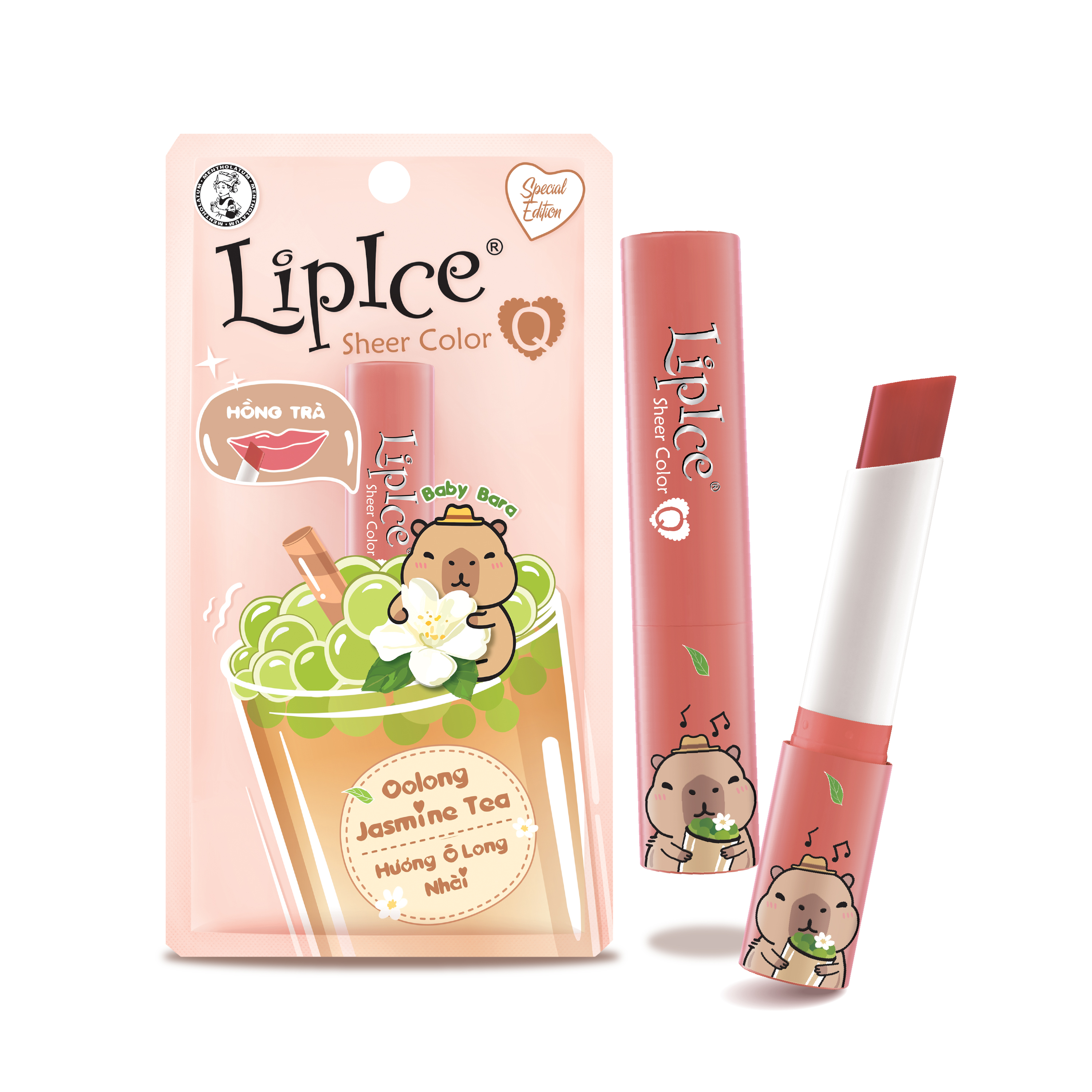 Son dưỡng có màu hiệu chỉnh sắc môi tự nhiên LipIce Sheer Color Q 2.4g Ô Long Nhài - Hồng Trà