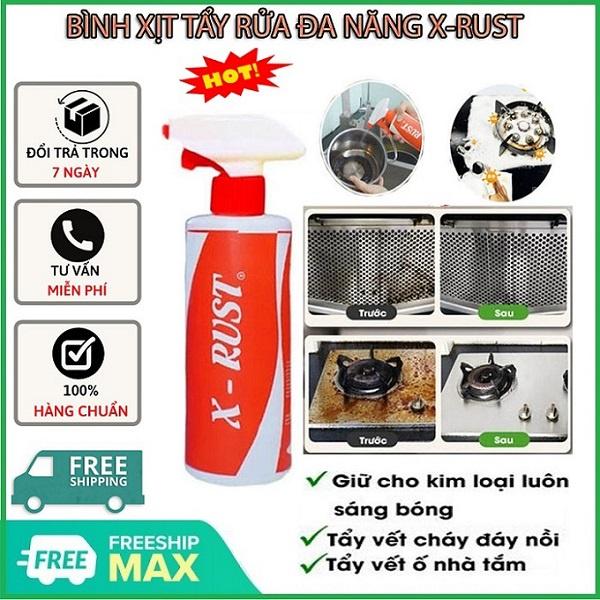 Chai xịt X RUST tẩy sạch gỉ sét, xịt tẩy rửa nhà bếp tẩy rửa xoong nồi