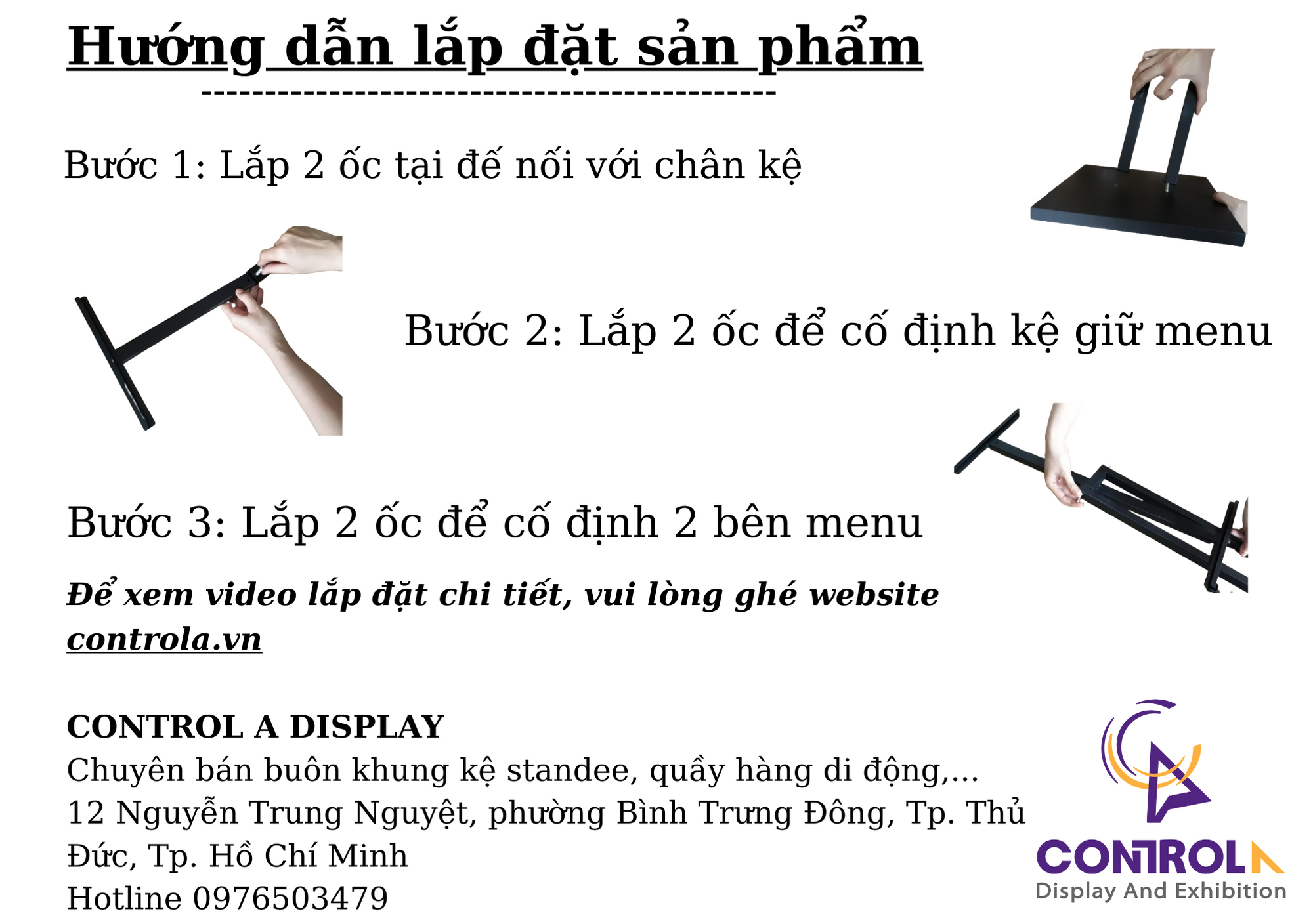 [HÀNG NHẬP KHẨU] BẢNG MENU ĐIỀU CHỈNH CHÂN SẮT LẮP RÁP TIỆN LỢI