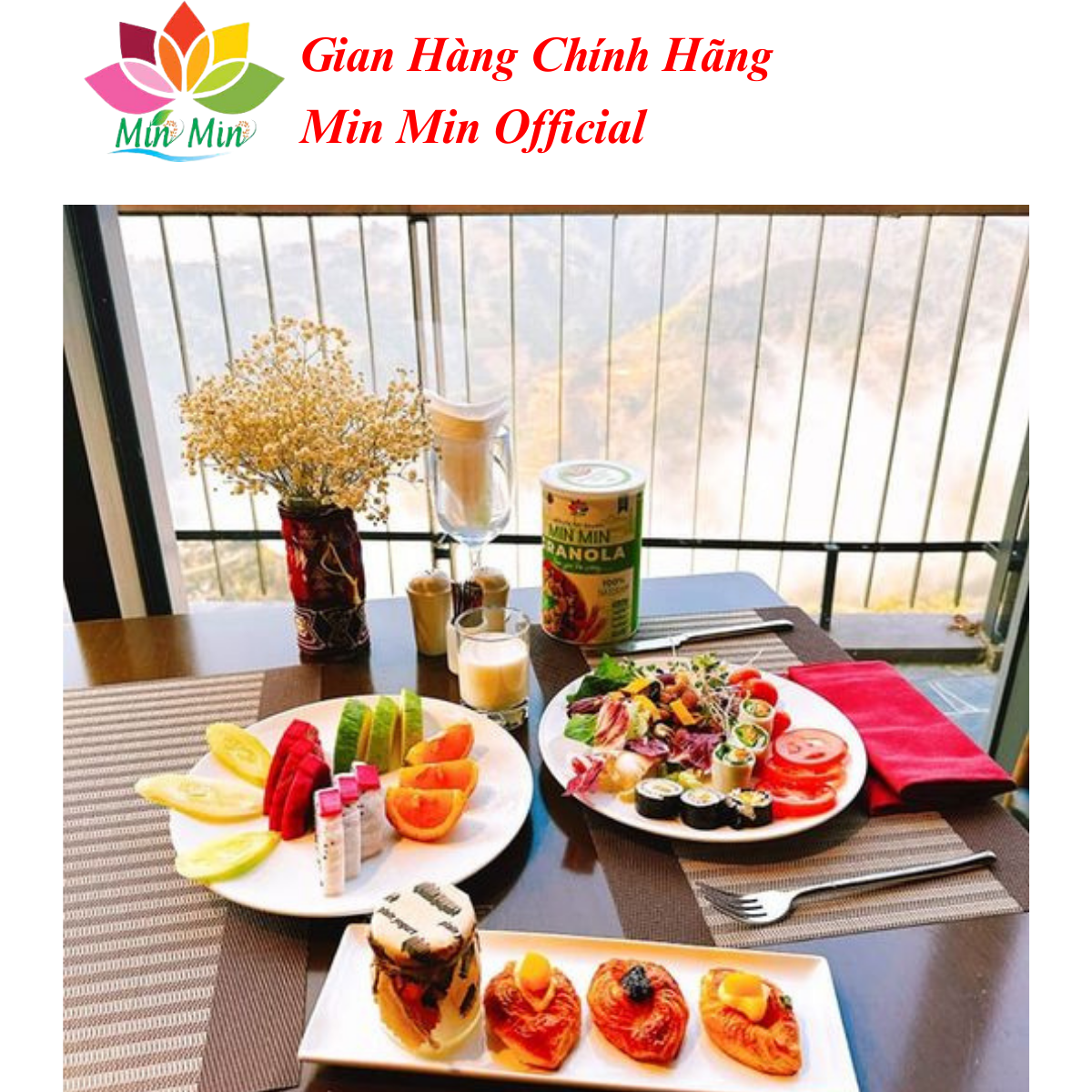 2 Hộp Ngũ Cốc Granola Min Min - Ngũ Cốc Hạt Ăn Liền Granola Min Min