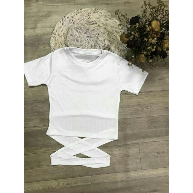 Áo croptop thắt nơ sau lưng