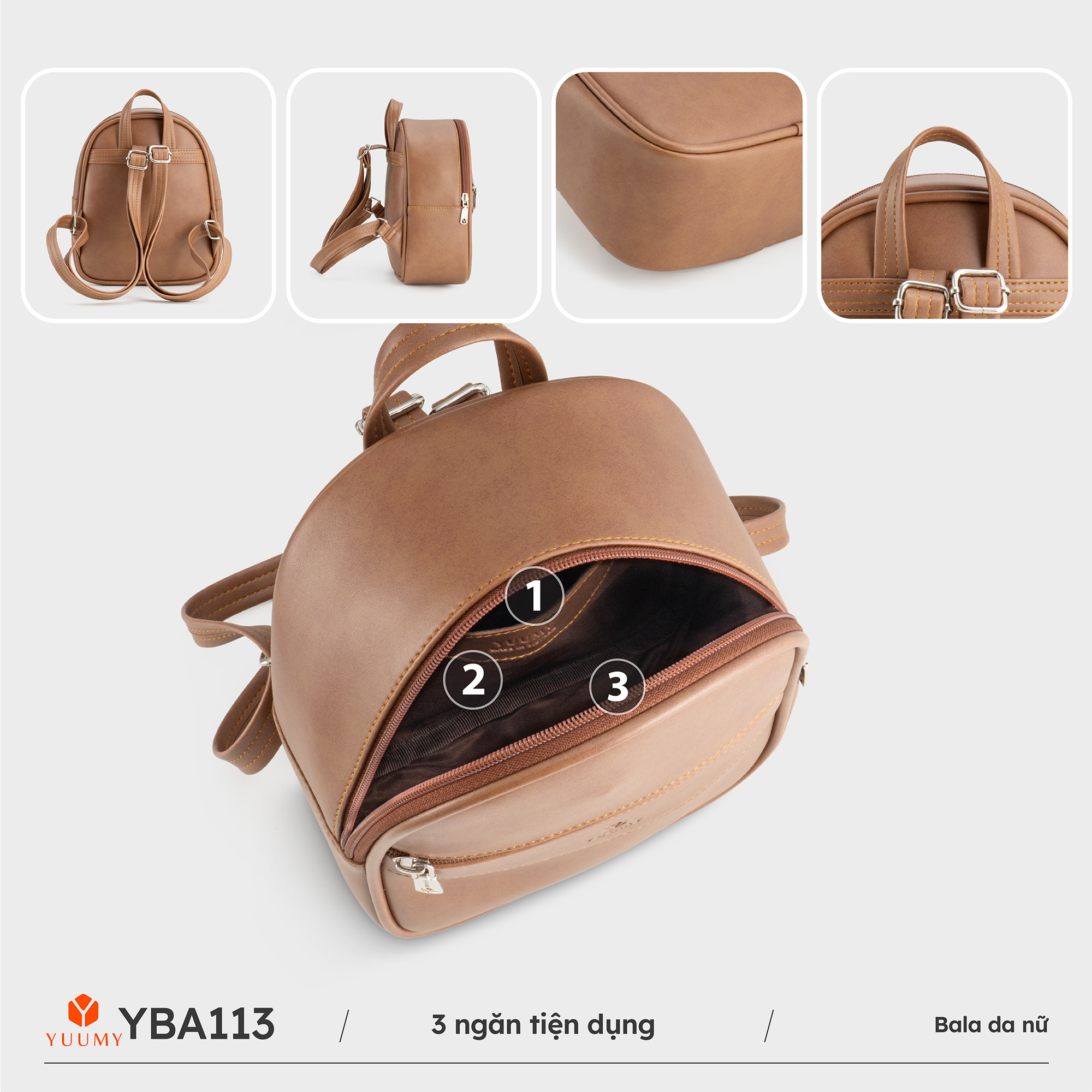 Balo Yuumy ( Thời trang nữ basic năng động cỡ nhỏ - Balo da Liberal YBA113 )