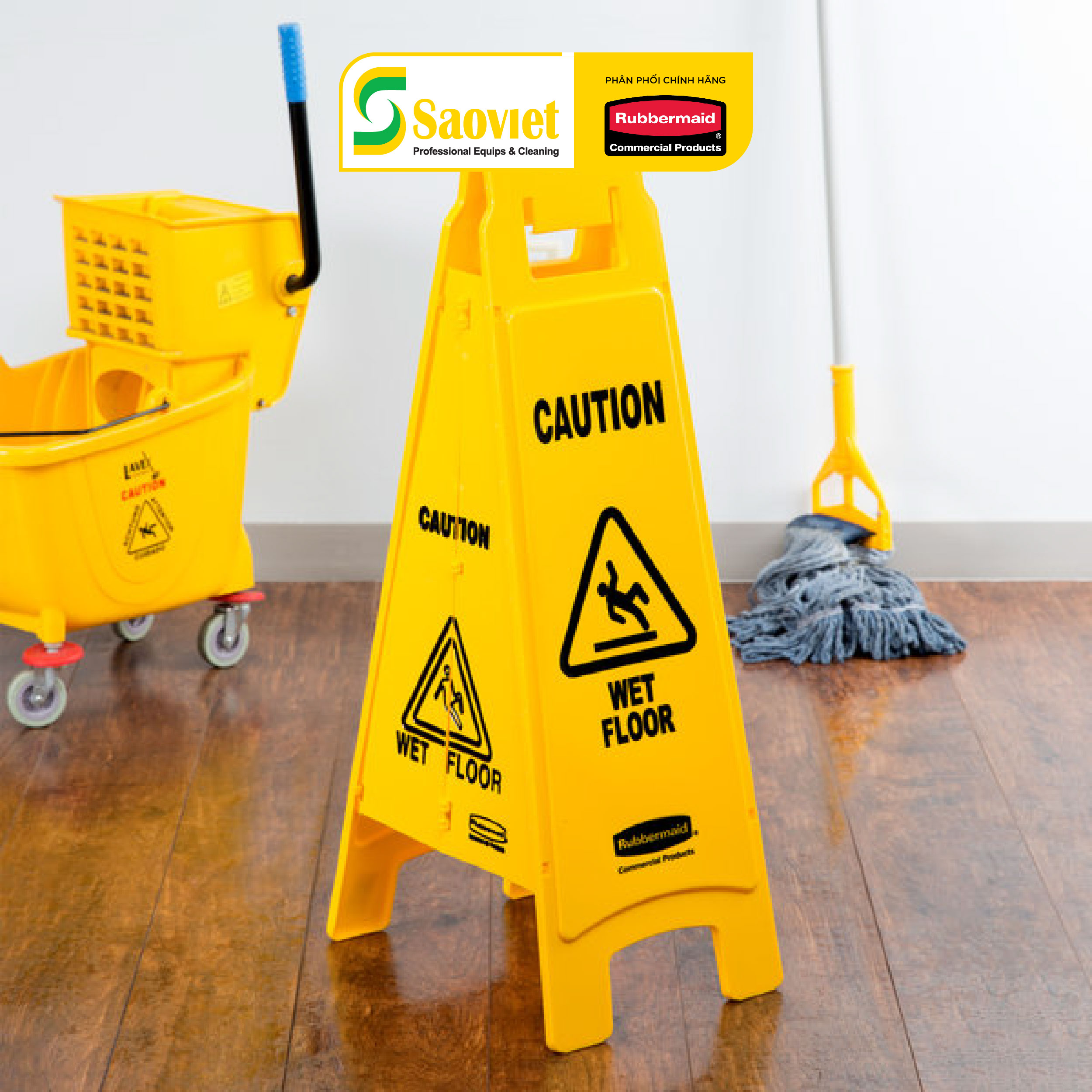 Biển Báo Nhựa Báo Sàn Ướt RUBBREMAID - SKU: FG611477YEL | SAOVIETCO