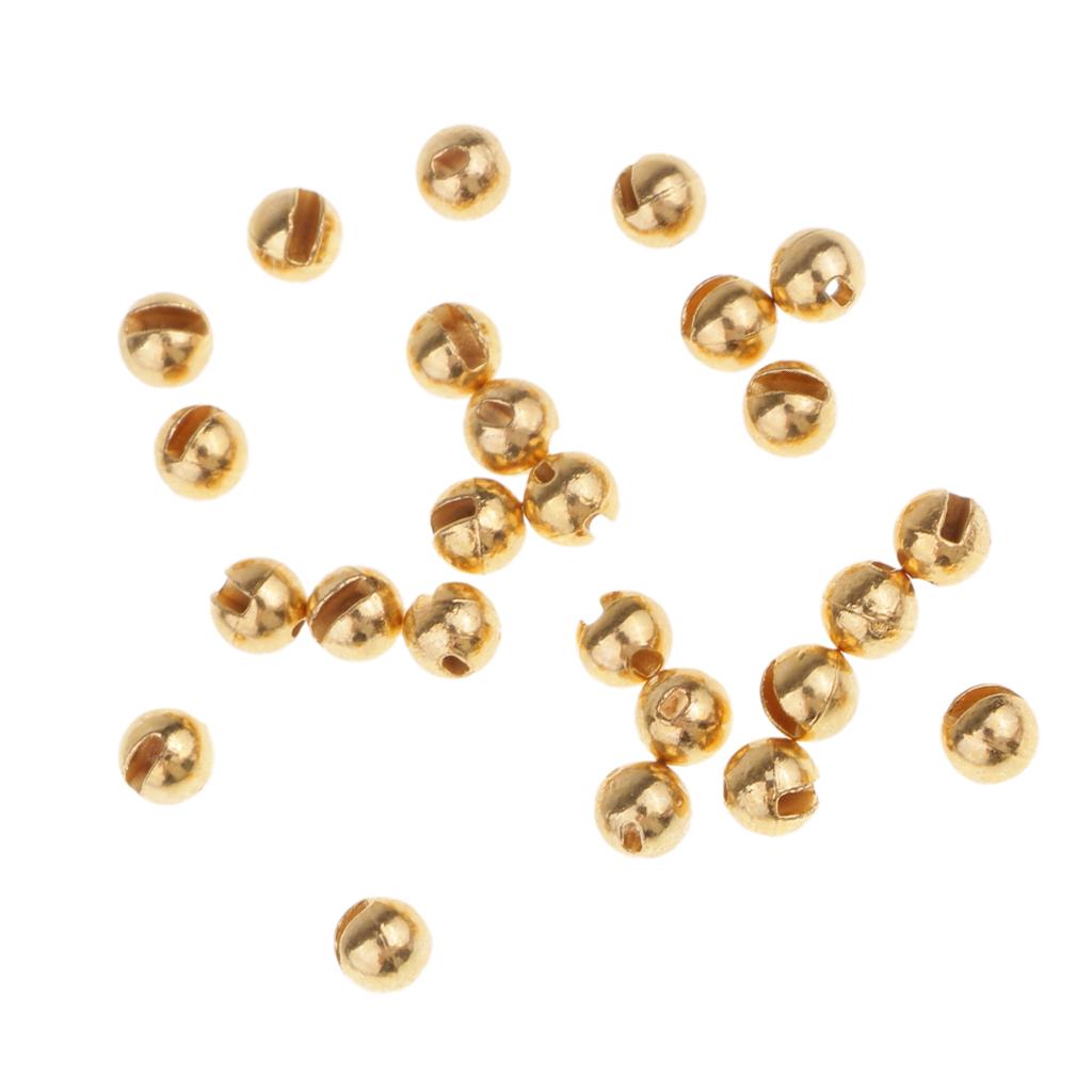 2x25pcs Fly Tying Slotted Tungsten Beads Heavy Nymphs Head Ball Beads 2.5mm
