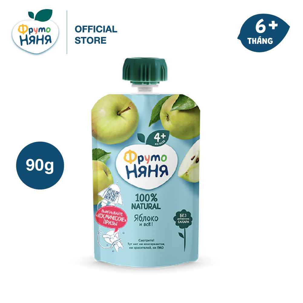 Trái cây nghiền vị táo Fruto Nyanya 90g