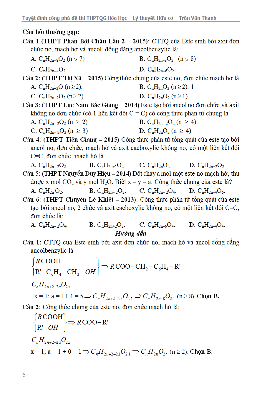 Tuyệt Đỉnh Công Phá Đề Thi THPT Quốc Gia Hóa Học Chuyên Đề Lý Thuyết Hữu Cơ - KV