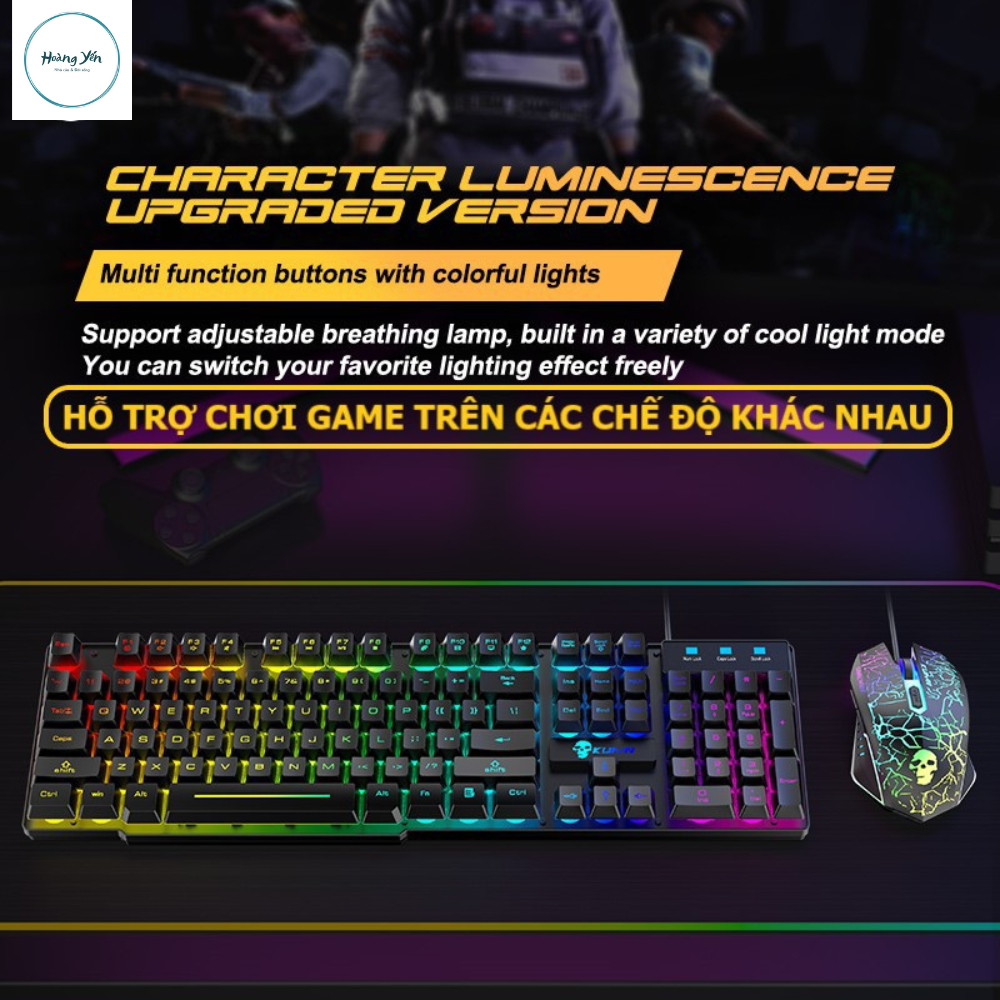 Bộ Bàn Phím Và Chuột Chơi Game Có 10 Chế Độ Led Khác Nhau T6RGB Super PRO 2022 Tương Thích Máy Tính PC Laptop