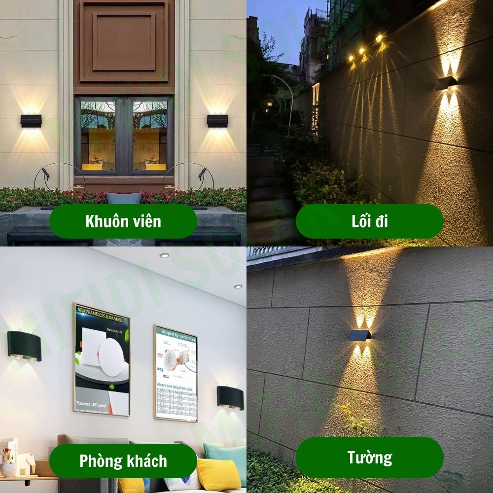 Đèn Led 7 Màu Dạng Gắn Tường MIFIDI Năng Lượng Mặt Trời DRT7M