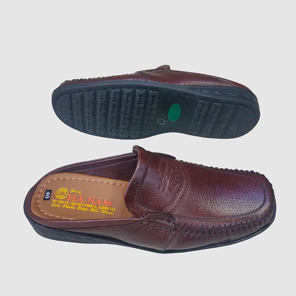 Dép Bít Mũi Nam TiTi ĐÔ Da Bò Thật Cao Cấp GSB20105C