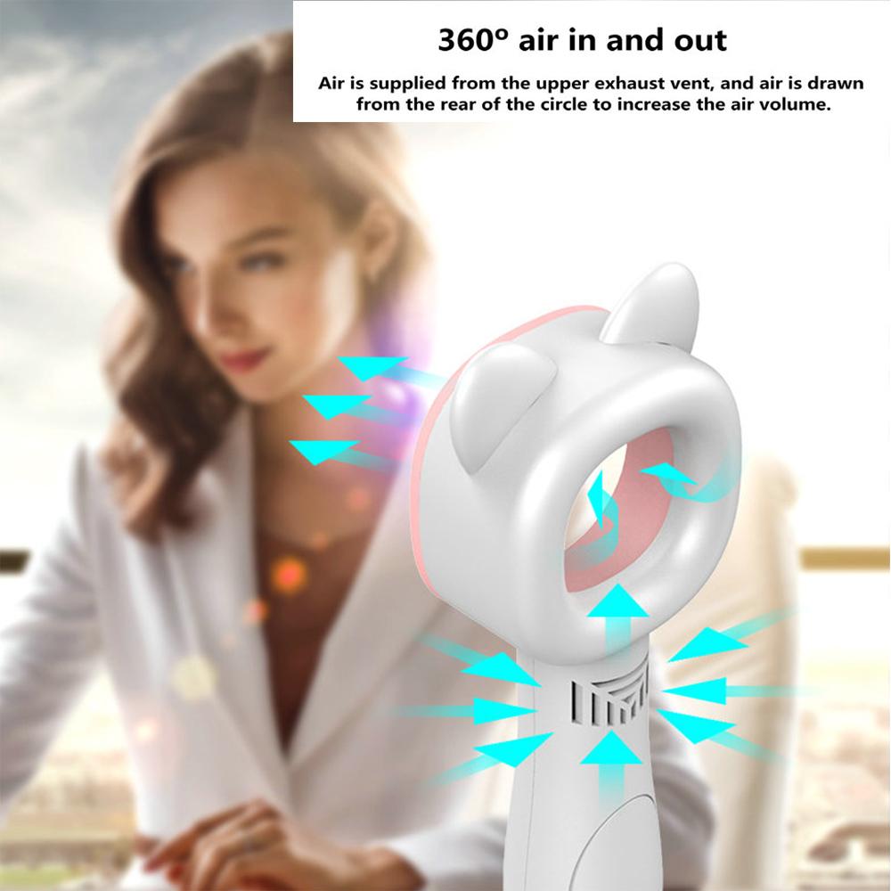 Quạt di động cầm tay mini không cánh, sạc lại USB,chất liệu ABS, dễ lau chùi, sử dụng lâu bền