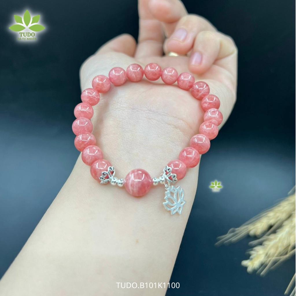 Vòng Tay Nữ Đẹp - Vòng Phong Thủy Đa Mệnh TUDO VCBDAOH B101K1100 Charm Bạc Hoa Sen