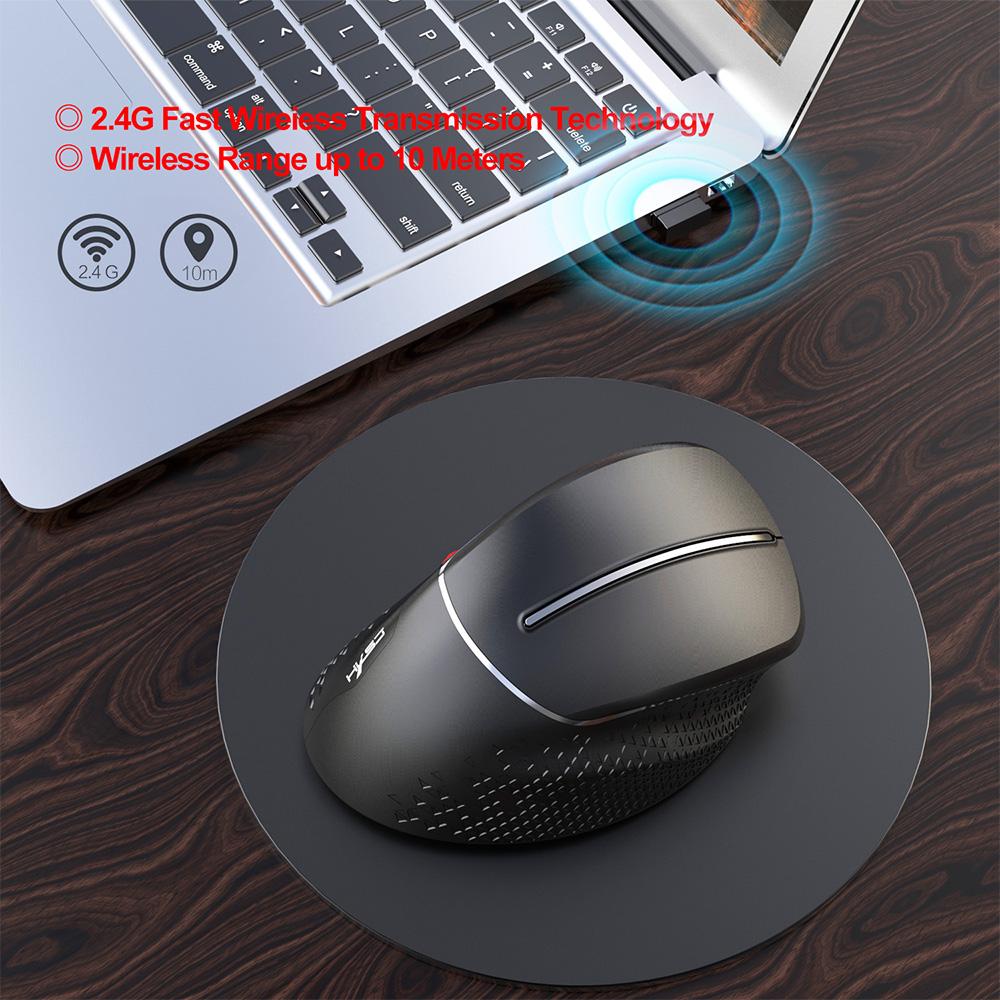 HXSJ T32 2.4GHz Vertical Wireless Mute Mouse 6 Keys 3600DPI Mice Professional Wireless Gaming Mouse for PC