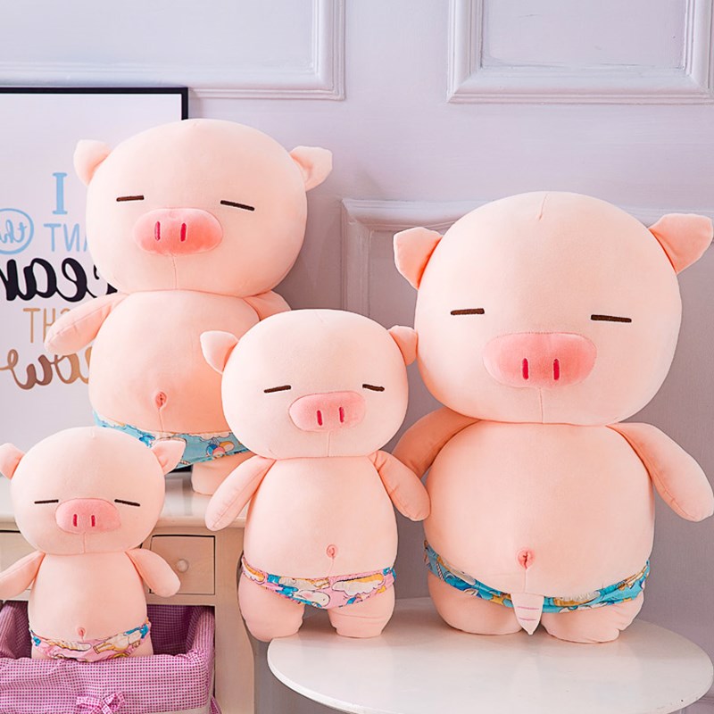 Gấu Bông Heo Mặc Quần Chip (25cm---&gt;70cm) Vải Miniso Siêu Mềm Mịn, An Toàn, Hàng Loại 1 Cao Cấp