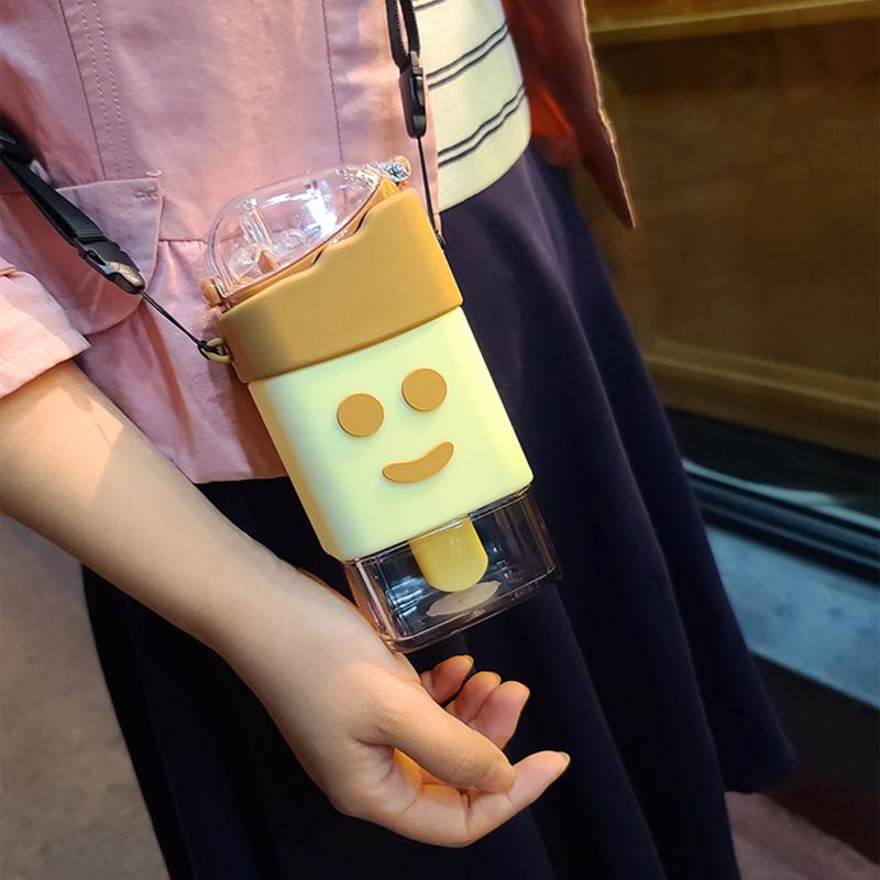 Dễ Thương Kem Nước Cho Trẻ Em Có Ống Hút Dây Popsicle Kawaii Kid Nước Dâu Cup Ấm Siêu Tốc Bình Bpa miễn Phí