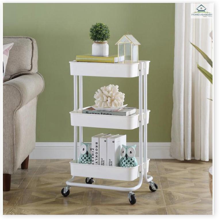 Kệ để đồ 3 tầng có bánh xe
