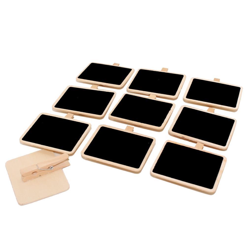 30x Mini Wooden Message Board Chalkboard Memo Letter Sign Board with Peg