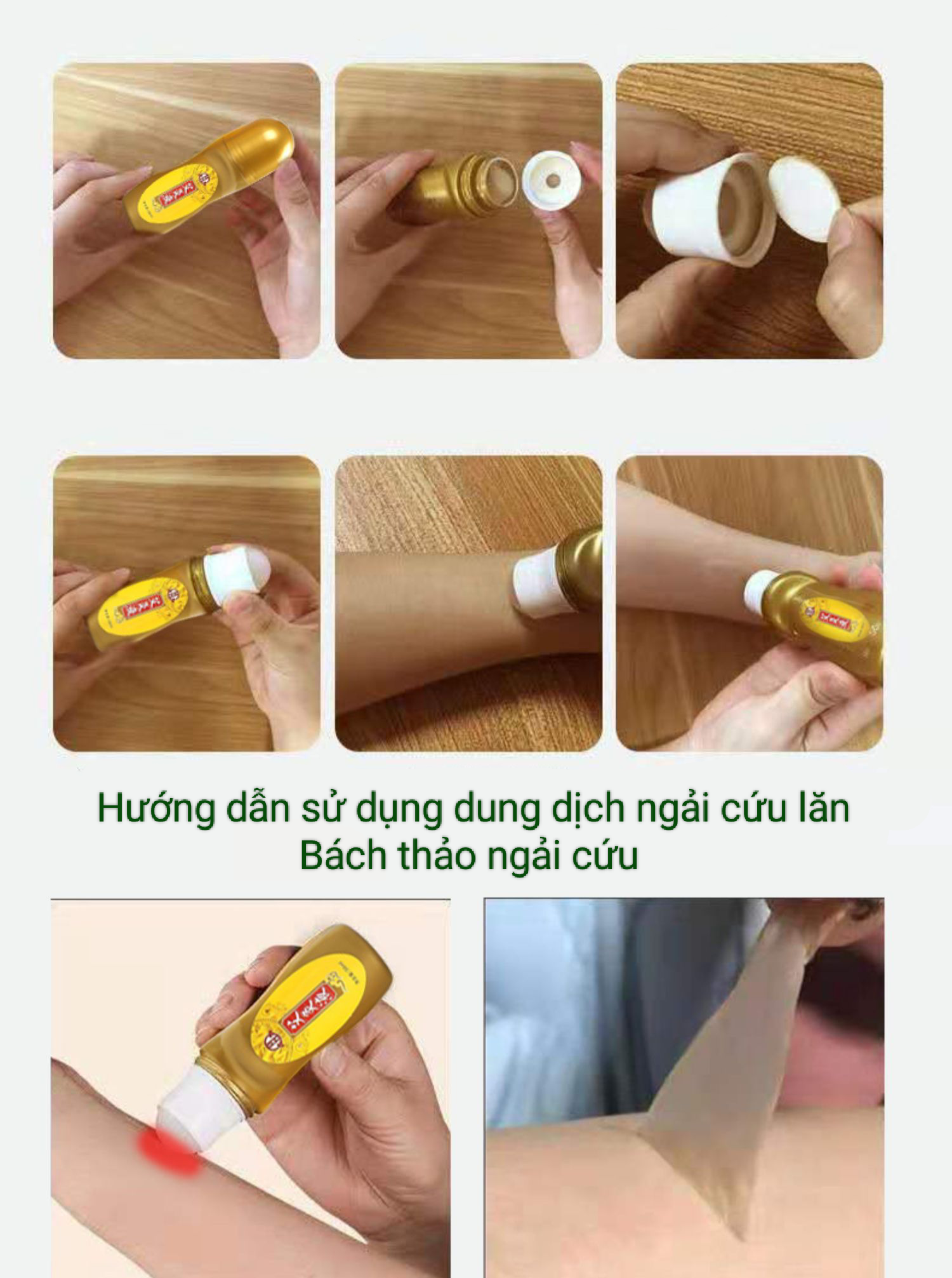 Dung dịch ngải cứu thảo dược dạng lăn.Gel ngải cứu cứu ngải giảm đau xương khớp 50ml