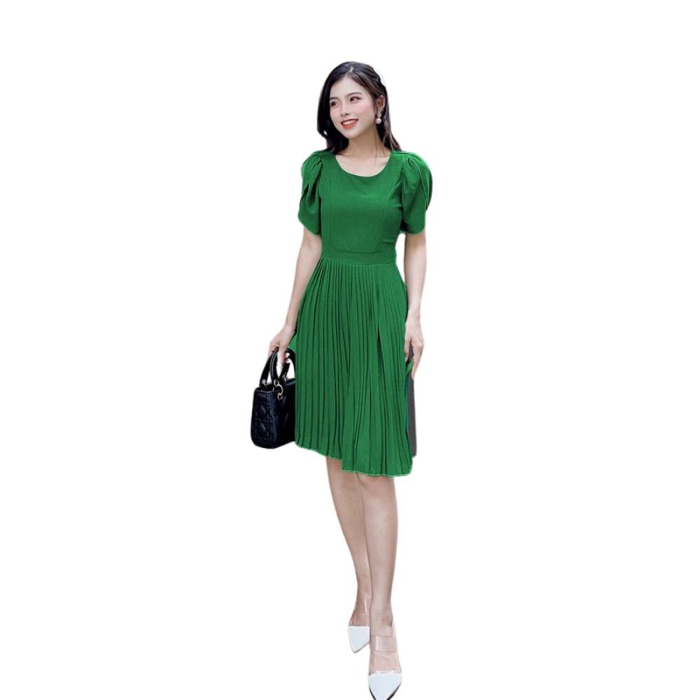 Đầm Váy Nữ Dập Ly Tay Búp - QA00121