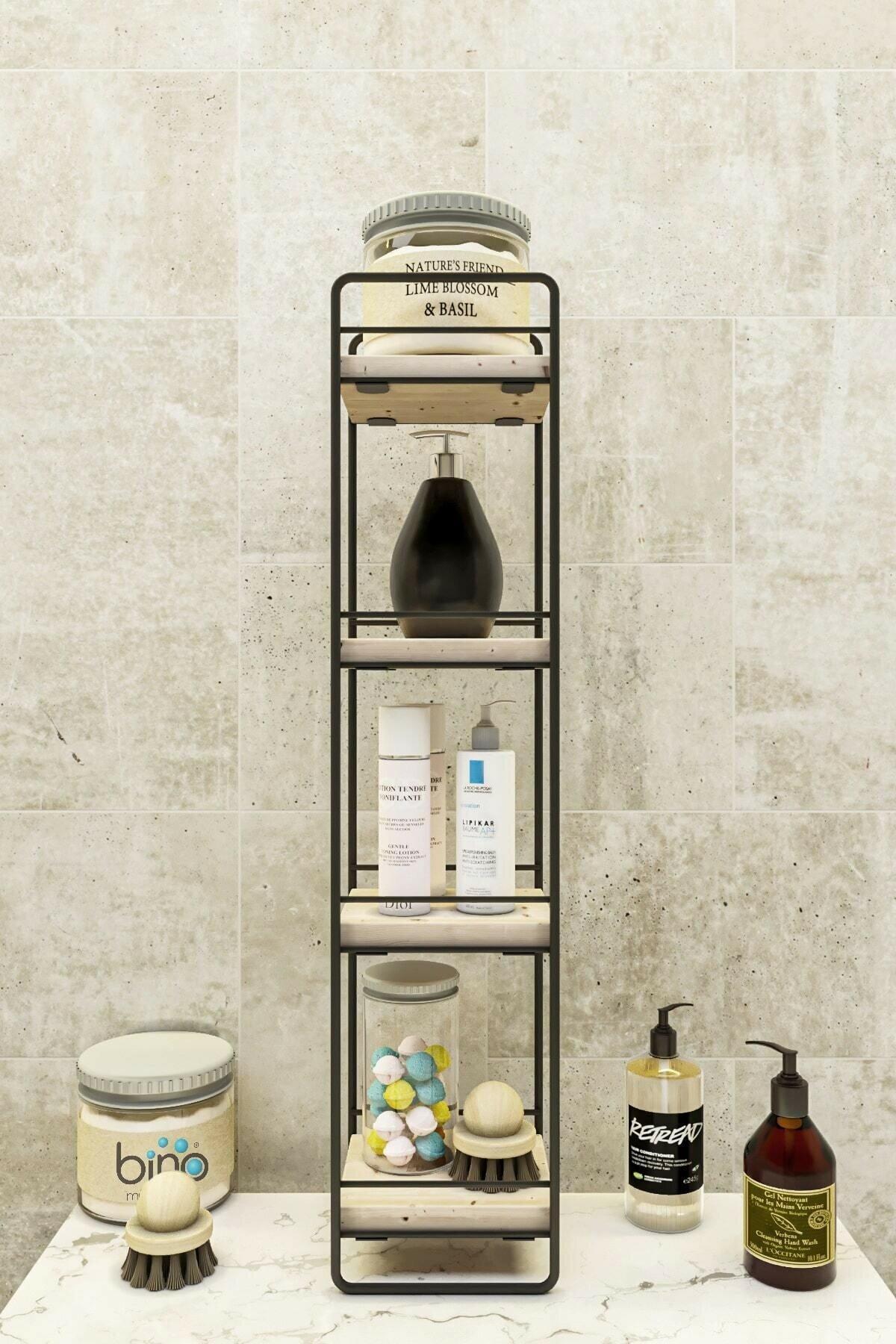 Nhà Bếp Lưu Trữ Đồ Giá Kệ Người Tổ Chức Gỗ Tự Nhiên 4 Tầng Kệ Treo Tường Giá Treo Phòng Tắm Hiện Đại Trong Nhà Phụ Kiện