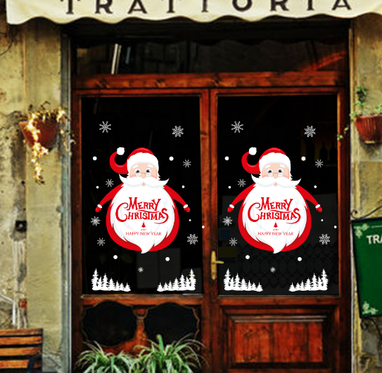 Decal trang trí Noel - Ông già Noel và bộ râu trắng