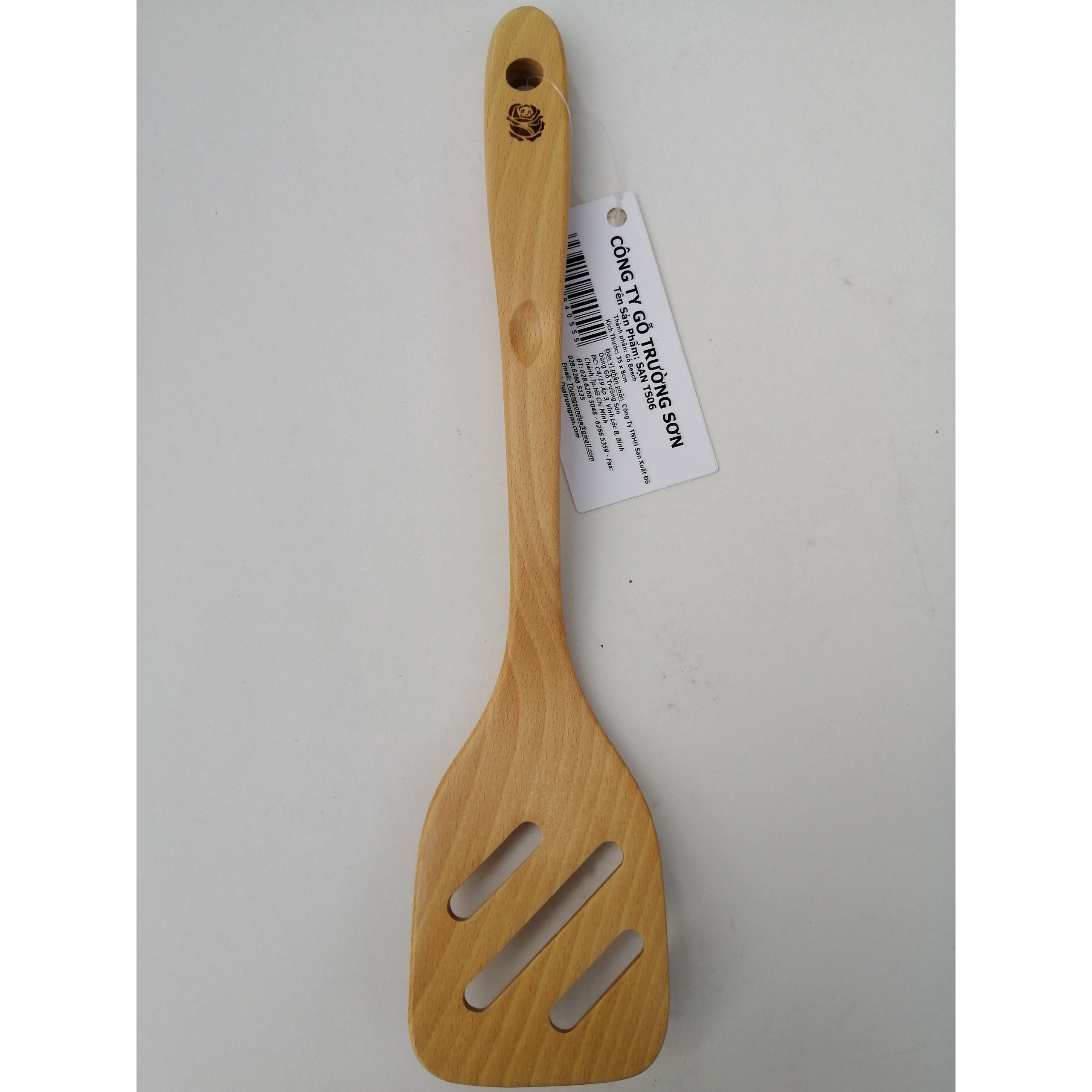 Sạn Xào 3 Rãnh Chiên Xào Thức Ăn - Sạn Gỗ TL39 Cán Dài  ( 35 x 8 cm ) - Đồ Gỗ Nhà Bếp Thương Hiệu Trường Sơn