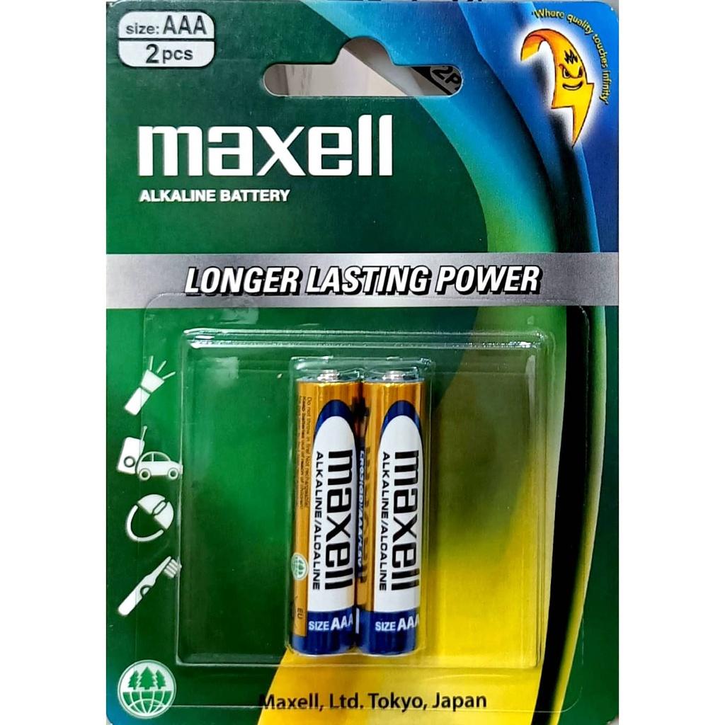 Pin AA (2A), AAA (3A) Maxell Alkaline LR3 LR6 Longer Lasting Power siêu bền chính hãng -vỉ 2 viên