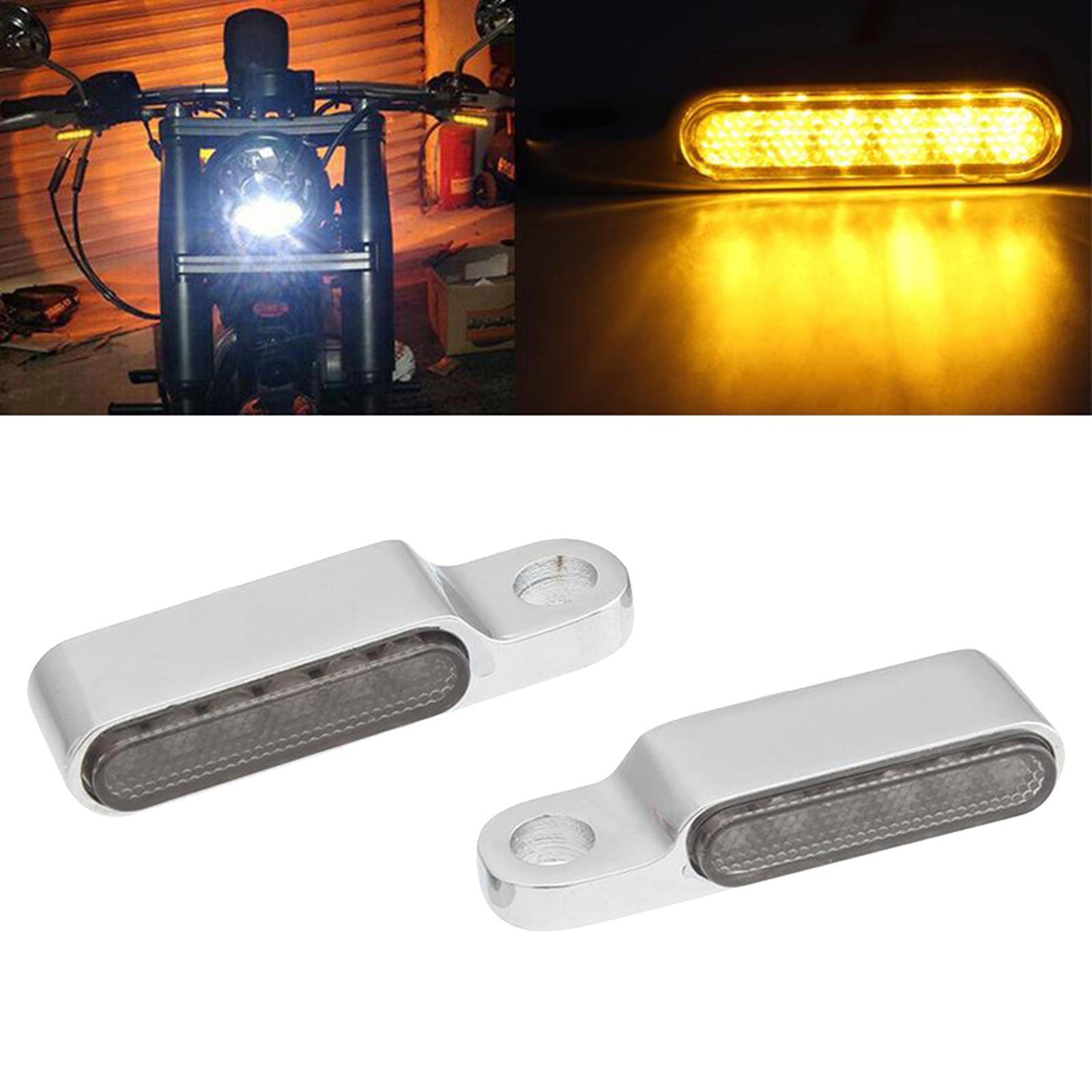 2pcs LED  Indicator Blinker DC 12V Amber for Cruiser - black