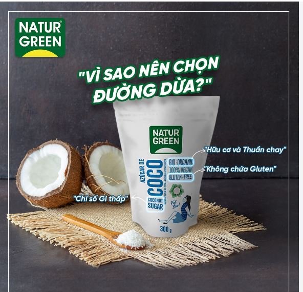 Đường Dừa Hữu Cơ NaturGreen Organic Coconut Sugar 300g