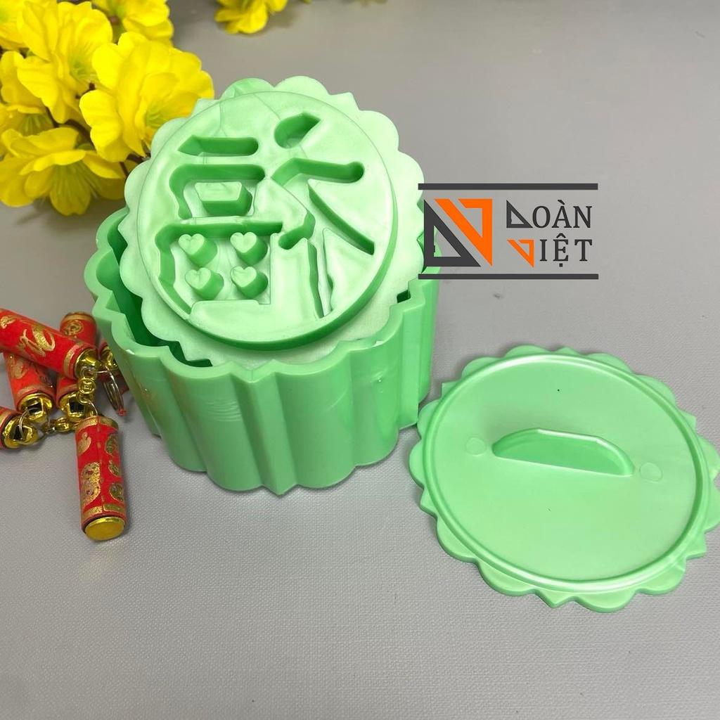 Khuôn TRÒN nhấn Xôi Hình Hoa Hồng, Sen , Phước, Lộc, Thọ, Hỷ 9cm -3D SIÊU SẮC NÉT - Bí quyết làm bánh SIÊU ĐẸP, NHANH và