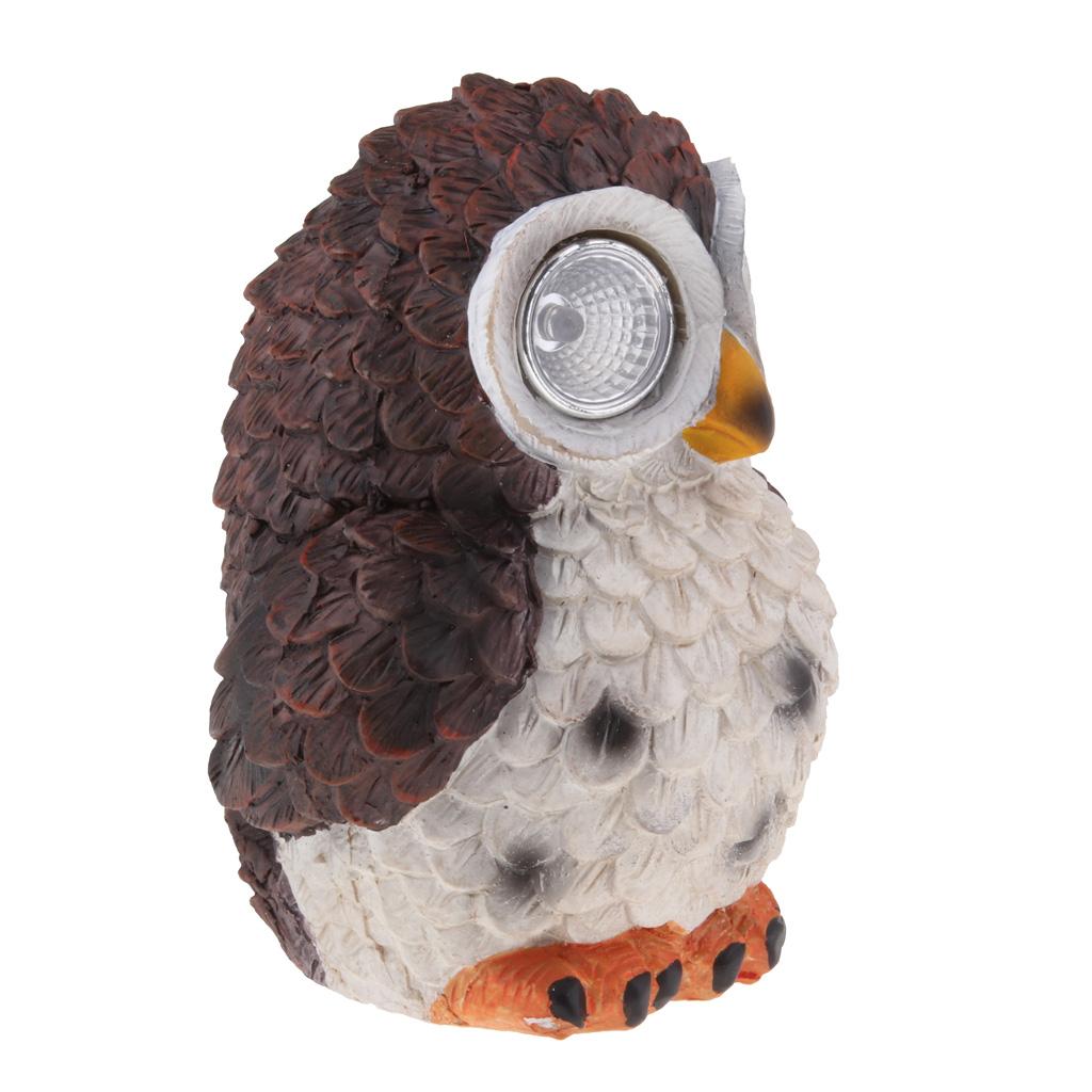 Garden Solar Lights Outdoor,Solar Lights - Resin OWL Decorative Lamp White
