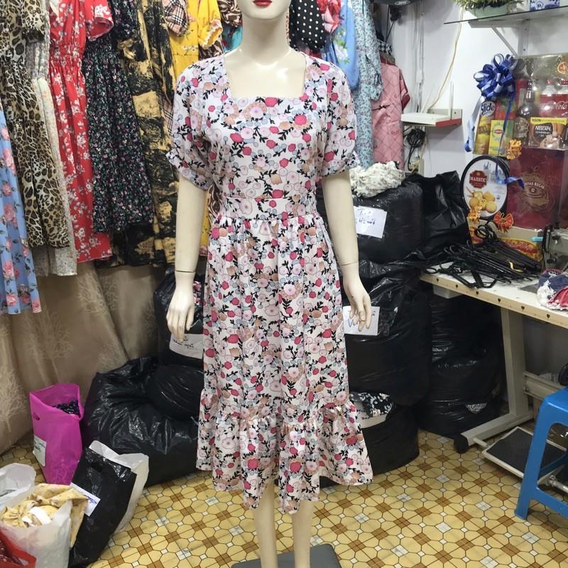 váy babydoll lụa mát đuôi cá form thoải mái mặc cực yêu freesize - váy maxi ái nhi