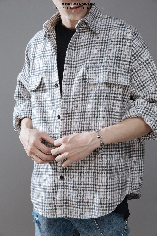 Áo Sơ Mi Nam Form Rộng Sọc Caro GOAT MENSWEAR