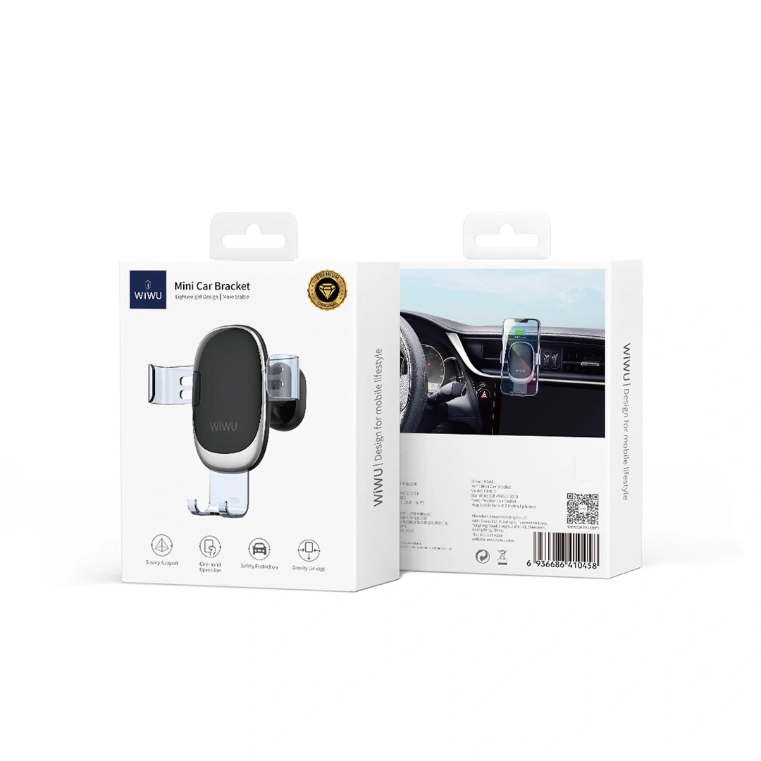 Giá đỡ Wiwu CH010 Car Mount cho điện thoại trên ô tô thiết kế móc đuôi nâng cấp hỗ trợ vững chắc - Hàng chính hãng